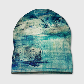 Шапка 3D с принтом Прибрежная синева в Екатеринбурге, 100% полиэстер | универсальный размер, печать по всей поверхности изделия | blue stones | seaside | берег моря | камни на берегу моря | прибрежная синева | синие камни | синий берег