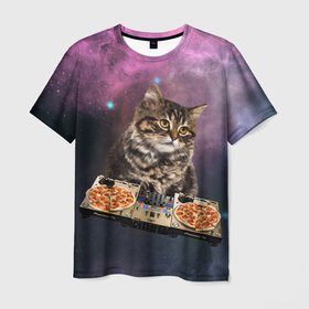 Мужская футболка 3D с принтом Космический котёнок диджей | Space DJ Cat в Кировске, 100% полиэфир | прямой крой, круглый вырез горловины, длина до линии бедер | galaxy | in space | pizza | vinyl | vynil | в космосе | винил | вселенная | галактика | диск жокей | космическая кошка | космический кот | космос | кот | котик | котята | микшер | пицца | прикол | пульт | юмор