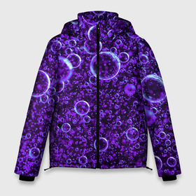 Мужская зимняя куртка 3D с принтом Неоновое множество пузырей   Фиолетовый в Екатеринбурге, верх — 100% полиэстер; подкладка — 100% полиэстер; утеплитель — 100% полиэстер | длина ниже бедра, свободный силуэт Оверсайз. Есть воротник-стойка, отстегивающийся капюшон и ветрозащитная планка. 

Боковые карманы с листочкой на кнопках и внутренний карман на молнии. | abstraction | art | artwork | bubbles | colorful | colors | neon | surrealism | абстракция | арт | искусство | неон | пузыри | разноцветный | сюрреализм | цвета