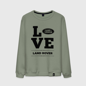 Мужской свитшот хлопок с принтом Land Rover Love Classic в Екатеринбурге, 100% хлопок |  | auto | brand | land rover | logo | love | symbol | авто | бренд | лого | лэнд | ровер | символ