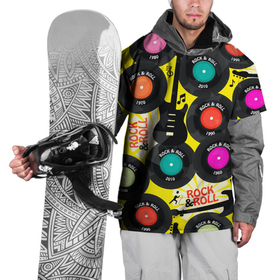 Накидка на куртку 3D с принтом ROCKNROLL VINYL RECORDS в Курске, 100% полиэстер |  | виниловые пластинки | винтаж | гитара | музыка | ностальгия | рок н ролл