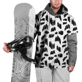 Накидка на куртку 3D с принтом Узор (штрихи) в Тюмени, 100% полиэстер |  | Тематика изображения на принте: абстракция | граффити | каляки | орнамент | паттерн | принт | пятна | рябь | узор | ч б | черно белое | черточки | штрихи