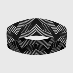 Повязка на голову 3D с принтом Геометрический черно белый узор Арт Деко ,  |  | art deco | black and white | geometric pattern | арт деко | геометрический | современный | черно белый