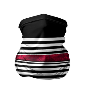Бандана-труба 3D с принтом Полосатый современный черно белый с красной вставкой узор в Новосибирске, 100% полиэстер, ткань с особыми свойствами — Activecool | плотность 150‒180 г/м2; хорошо тянется, но сохраняет форму | red | striped pattern | stripes | красный и черный | красный мрамор | полосатый узор | черно белый