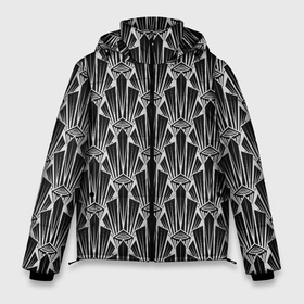 Мужская зимняя куртка 3D с принтом Черно белый модный геометрический узор арт деко в Белгороде, верх — 100% полиэстер; подкладка — 100% полиэстер; утеплитель — 100% полиэстер | длина ниже бедра, свободный силуэт Оверсайз. Есть воротник-стойка, отстегивающийся капюшон и ветрозащитная планка. 

Боковые карманы с листочкой на кнопках и внутренний карман на молнии. | art deco | black and white | fashionable | geometric pattern | арт деко | геометрические фигуры | геометрический узор | черно белый