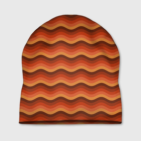Шапка 3D с принтом Ретро Волна , 100% полиэстер | универсальный размер, печать по всей поверхности изделия | orange | pattern | retro | wave | волна | оранжевый | ретро | узор
