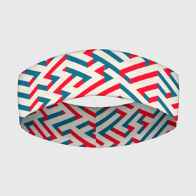 Повязка на голову 3D с принтом Изометрический Лабиринт в Кировске,  |  | isometric | maze | pattern | изометрический | красный | лабиринт | узор