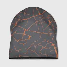 Шапка 3D с принтом Грунтовые Трещины в Тюмени, 100% полиэстер | универсальный размер, печать по всей поверхности изделия | brown | cracks | ground | pattern | грунт | коричневый | трещины | узор
