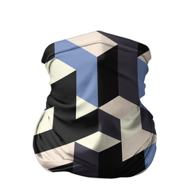 Бандана-труба 3D с принтом Изометрическая Мозаика в Курске, 100% полиэстер, ткань с особыми свойствами — Activecool | плотность 150‒180 г/м2; хорошо тянется, но сохраняет форму | isometric | mosaic | pattern | изометрический | мозаика | синий | узор