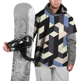 Накидка на куртку 3D с принтом Изометрическая Мозаика , 100% полиэстер |  | Тематика изображения на принте: isometric | mosaic | pattern | изометрический | мозаика | синий | узор