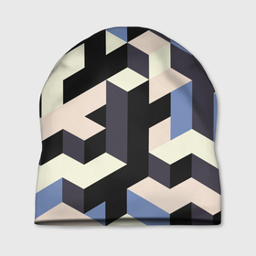 Шапка 3D с принтом Изометрическая Мозаика в Курске, 100% полиэстер | универсальный размер, печать по всей поверхности изделия | isometric | mosaic | pattern | изометрический | мозаика | синий | узор