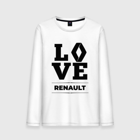 Мужской лонгслив хлопок с принтом Renault Love Classic в Кировске, 100% хлопок |  | auto | brand | logo | love | renault | symbol | авто | бренд | лого | рено | символ