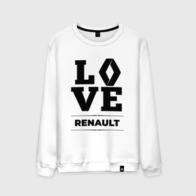 Мужской свитшот хлопок с принтом Renault Love Classic в Петрозаводске, 100% хлопок |  | auto | brand | logo | love | renault | symbol | авто | бренд | лого | рено | символ