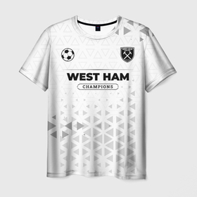 Мужская футболка 3D с принтом West Ham Champions Униформа в Новосибирске, 100% полиэфир | прямой крой, круглый вырез горловины, длина до линии бедер | club | football | ham | logo | west | west ham | вест | гранж | клуб | лого | мяч | символ | спорт | форма | футбол | футболист | футболисты | футбольный | хэм