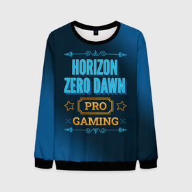 Мужской свитшот 3D с принтом Игра Horizon Zero Dawn: PRO Gaming в Курске, 100% полиэстер с мягким внутренним слоем | круглый вырез горловины, мягкая резинка на манжетах и поясе, свободная посадка по фигуре | dawn | horizon | horizon zero dawn | logo | pro | zero | градиент | игра | игры | лого | логотип | символ | хорайзон