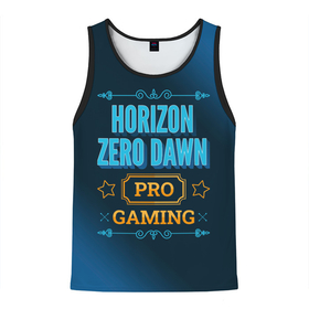 Мужская майка 3D с принтом Игра Horizon Zero Dawn: PRO Gaming в Тюмени, 100% полиэстер | круглая горловина, приталенный силуэт, длина до линии бедра. Пройма и горловина окантованы тонкой бейкой | dawn | horizon | horizon zero dawn | logo | pro | zero | градиент | игра | игры | лого | логотип | символ | хорайзон
