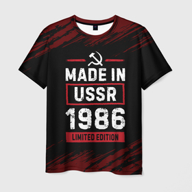 Мужская футболка 3D с принтом Made In USSR 1986   Limited Edition , 100% полиэфир | прямой крой, круглый вырез горловины, длина до линии бедер | Тематика изображения на принте: 