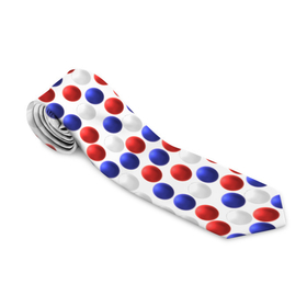 Галстук 3D с принтом Горох Триколор: цвета флага России , 100% полиэстер | Длина 148 см; Плотность 150-180 г/м2 | белый | горох | красный | россия | синий | триколор