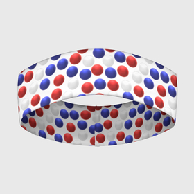Повязка на голову 3D с принтом Горох Триколор: цвета флага России в Курске,  |  | белый | горох | красный | россия | синий | триколор