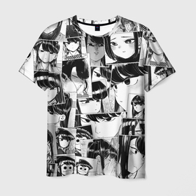 Мужская футболка 3D с принтом Komi san pattern в Санкт-Петербурге, 100% полиэфир | прямой крой, круглый вырез горловины, длина до линии бедер | anime | komi san wa comyushou desu | komi san wa komyushou desu | shouko komi | аниме | анимэ | у коми проблемы с общением | шоко коми