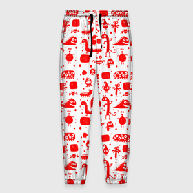 Мужские брюки 3D с принтом RED MONSTERS в Санкт-Петербурге, 100% полиэстер | манжеты по низу, эластичный пояс регулируется шнурком, по бокам два кармана без застежек, внутренняя часть кармана из мелкой сетки | белый | детские картинки | животные | красный | существа | текстуры