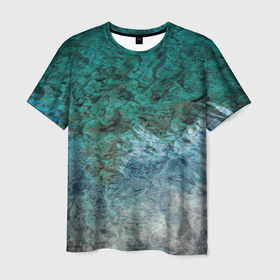 Мужская футболка 3D с принтом Морской берег , 100% полиэфир | прямой крой, круглый вырез горловины, длина до линии бедер | Тематика изображения на принте: берег | вода | лазурный | море | морской берег | морской бриз | океан