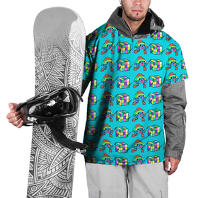 Накидка на куртку 3D с принтом RAINBOW AND CUBE в Новосибирске, 100% полиэстер |  | rainbow | кубик | позитив | радуга | ролики | цветной