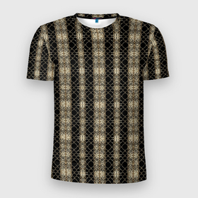 Мужская футболка 3D Slim с принтом Классические текстуры   сетка в Новосибирске, 100% полиэстер с улучшенными характеристиками | приталенный силуэт, круглая горловина, широкие плечи, сужается к линии бедра | абстракция | бутоны | геометрия | линии | паттерн | узор | узоры | цветы