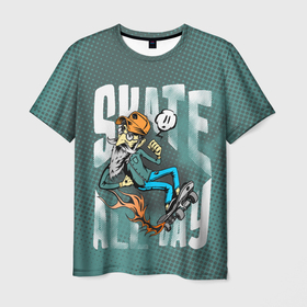 Мужская футболка 3D с принтом Вечно молодой дед в Кировске, 100% полиэфир | прямой крой, круглый вырез горловины, длина до линии бедер | активный | граффити | дед | молодость | скейт | спорт