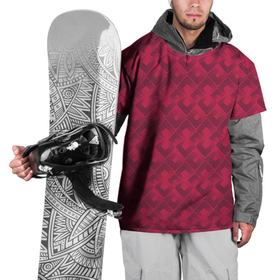 Накидка на куртку 3D с принтом Современный красный геометрический узор арт деко в Новосибирске, 100% полиэстер |  | geometric pattern | red | red background | арт деко | геометрический узор | красный | современный