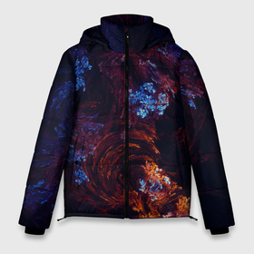 Мужская зимняя куртка 3D с принтом Синие и Красные Коралловые Рифы в Новосибирске, верх — 100% полиэстер; подкладка — 100% полиэстер; утеплитель — 100% полиэстер | длина ниже бедра, свободный силуэт Оверсайз. Есть воротник-стойка, отстегивающийся капюшон и ветрозащитная планка. 

Боковые карманы с листочкой на кнопках и внутренний карман на молнии. | coral | nature | ocean | reef | sea | коралловый | красный | море | океан | природа | риф | синий