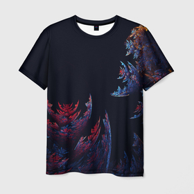 Мужская футболка 3D с принтом Шипастый Коралловый Риф , 100% полиэфир | прямой крой, круглый вырез горловины, длина до линии бедер | coral | nature | ocean | reef | sea | spiky | коралловый | красный | море | океан | природа | риф | синий | шипастый