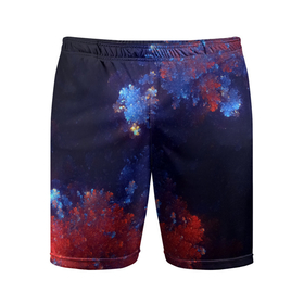 Мужские шорты спортивные с принтом Бурлящий Коралловый Риф ,  |  | bubbling | coral | nature | ocean | reef | sea | бурление | коралловый | красный | море | океан | природа | риф | синий