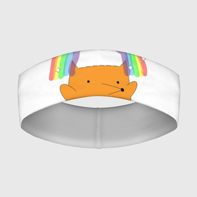 Повязка на голову 3D с принтом Rainbow Fox ,  |  | animals | cute | fox | orange | rainbow