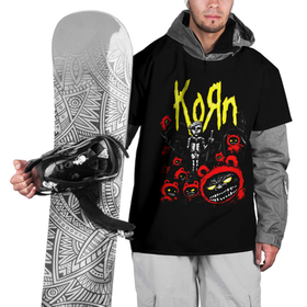 Накидка на куртку 3D с принтом KoЯn   Korn в Кировске, 100% полиэстер |  | korn | koяn | metal | группа | корн | коян | метал | ню метал | рок