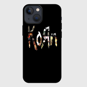 Чехол для iPhone 13 mini с принтом KoЯn (Korn) лого в Кировске,  |  | korn | koяn | metal | группа | корн | коян | метал | ню метал | рок