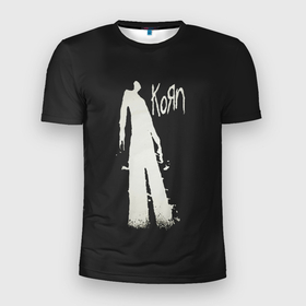 Мужская футболка 3D Slim с принтом Группа KoЯn (Korn) в Белгороде, 100% полиэстер с улучшенными характеристиками | приталенный силуэт, круглая горловина, широкие плечи, сужается к линии бедра | korn | koяn | metal | группа | корн | коян | метал | ню метал | рок