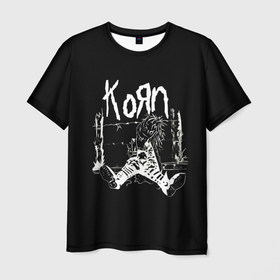 Мужская футболка 3D с принтом KoЯn группа , 100% полиэфир | прямой крой, круглый вырез горловины, длина до линии бедер | korn | koяn | metal | группа | корн | коян | метал | ню метал | рок