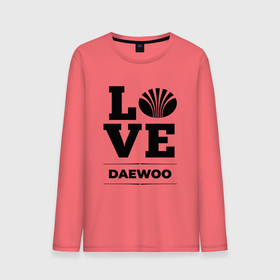 Мужской лонгслив хлопок с принтом Daewoo Love Classic , 100% хлопок |  | auto | brand | daewoo | logo | love | symbol | авто | бренд | дэу | лого | символ