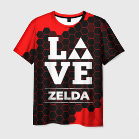 Мужская футболка 3D с принтом Zelda Love Классика в Курске, 100% полиэфир | прямой крой, круглый вырез горловины, длина до линии бедер | Тематика изображения на принте: 