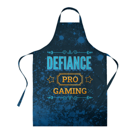 Фартук 3D с принтом Игра Defiance: PRO Gaming в Петрозаводске, 100% полиэстер | общий размер — 65 х 85 см, ширина нагрудника — 26 см, горловина — 53 см, длина завязок — 54 см, общий обхват в поясе — 173 см. Принт на завязках и на горловине наносится с двух сторон, на основной части фартука — только с внешней стороны | defiance | logo | pro | дефианс | игра | игры | краска | краски | лого | логотип | символ