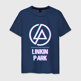 Мужская футболка хлопок с принтом Linkin Park Glitch Rock в Новосибирске, 100% хлопок | прямой крой, круглый вырез горловины, длина до линии бедер, слегка спущенное плечо. | band | glitch | linkin | linkin park | metal | park | rock | глитч | группа | линкин | метал | парк | рок | хард