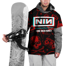 Накидка на куртку 3D с принтом Nine Inch Nails Rock Glitch в Санкт-Петербурге, 100% полиэстер |  | Тематика изображения на принте: band | glitch | inch | metal | nails | nine | nine inch nails | rock | глитч | группа | инч | метал | найн | нэйлс | огонь | пламя | рок | хард