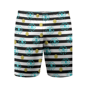 Мужские шорты спортивные с принтом Полосатый модный праздничный узор ,  |  | black stripes | spots | striped pattern | полосатый узор | пятна | салют | украшения | фейерверк