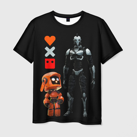 Мужская футболка 3D с принтом Любовь Смерть и Роботы Love Death and Robots , 100% полиэфир | прямой крой, круглый вырез горловины, длина до линии бедер | love death + robots | love death and robots | three robots | три робота