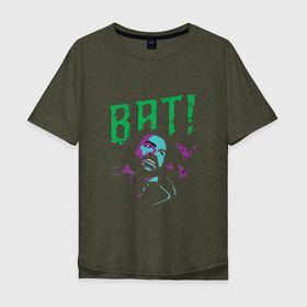 Мужская футболка хлопок Oversize с принтом BAT хэллоуин в Курске, 100% хлопок | свободный крой, круглый ворот, “спинка” длиннее передней части | Тематика изображения на принте: bat | greatest of vampires | бат | вампиры | летучая мышь | ужастик | хостел