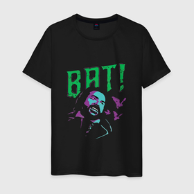 Мужская футболка хлопок с принтом BAT хэллоуин в Санкт-Петербурге, 100% хлопок | прямой крой, круглый вырез горловины, длина до линии бедер, слегка спущенное плечо. | bat | greatest of vampires | бат | вампиры | летучая мышь | ужастик | хостел