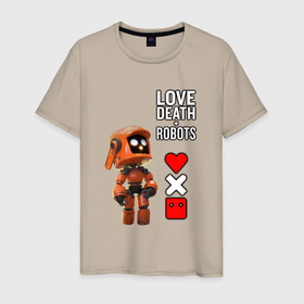 Мужская футболка хлопок с принтом Love Death and Robots Любовь Смерть Роботы , 100% хлопок | прямой крой, круглый вырез горловины, длина до линии бедер, слегка спущенное плечо. | love death + robots | love death and robots | three robots | три робота