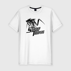 Мужская футболка хлопок Slim с принтом Starship Troopers: Terran Command в Тюмени, 92% хлопок, 8% лайкра | приталенный силуэт, круглый вырез ворота, длина до линии бедра, короткий рукав | starship troopers | terran command | звездный десант
