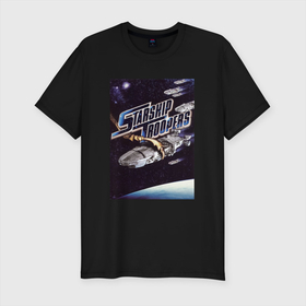 Мужская футболка хлопок Slim с принтом Starship Troopers Terran Command , 92% хлопок, 8% лайкра | приталенный силуэт, круглый вырез ворота, длина до линии бедра, короткий рукав | starship troopers | terran command | звездный десант